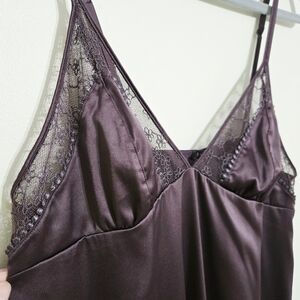 DIM Purple Satin Lace Slip Night Dress M